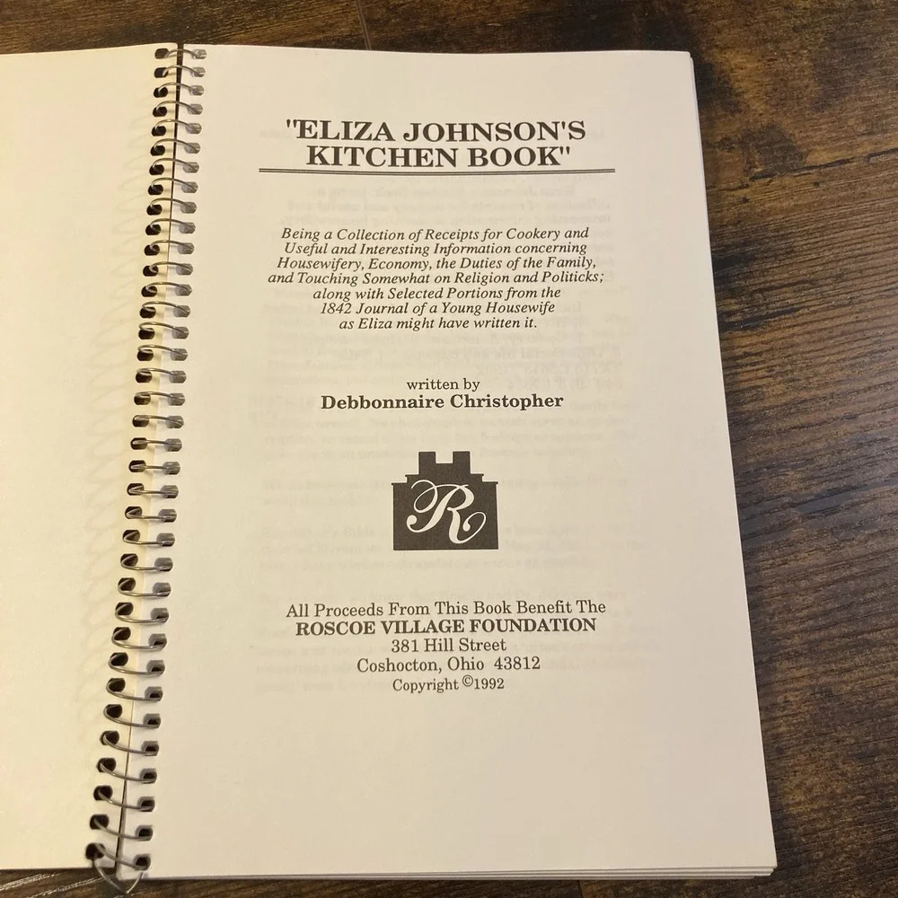 Eliza Johnson's Kitchen Book Recipe Cookbook Debbonnaire Christopher‎ First Lady
